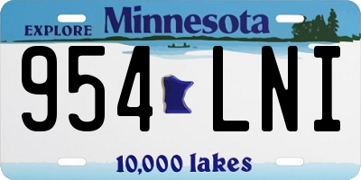 MN license plate 954LNI