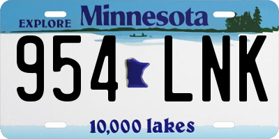 MN license plate 954LNK