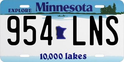 MN license plate 954LNS