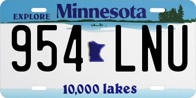 MN license plate 954LNU