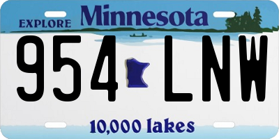 MN license plate 954LNW