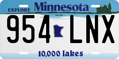 MN license plate 954LNX
