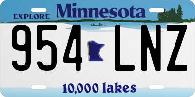 MN license plate 954LNZ