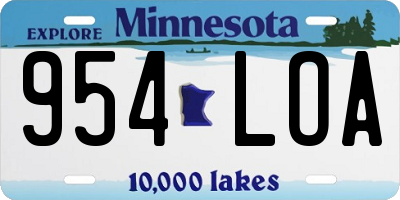 MN license plate 954LOA