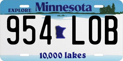 MN license plate 954LOB