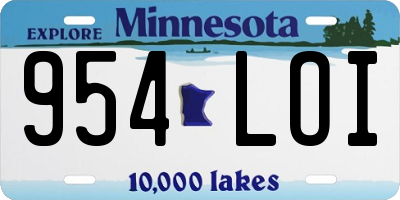 MN license plate 954LOI