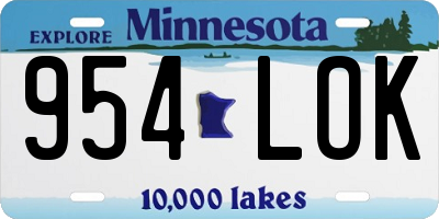 MN license plate 954LOK