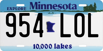 MN license plate 954LOL