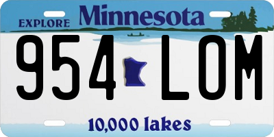 MN license plate 954LOM