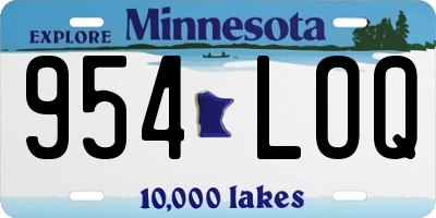 MN license plate 954LOQ