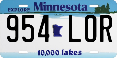 MN license plate 954LOR