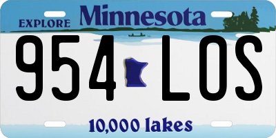 MN license plate 954LOS