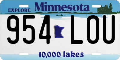 MN license plate 954LOU