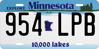 MN license plate 954LPB