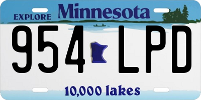 MN license plate 954LPD