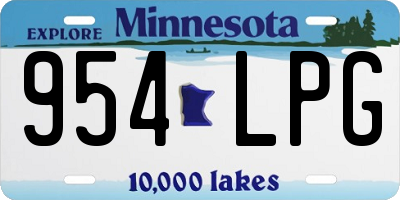 MN license plate 954LPG