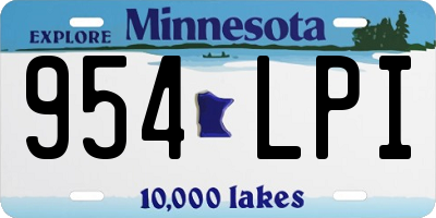 MN license plate 954LPI