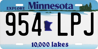 MN license plate 954LPJ