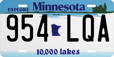 MN license plate 954LQA