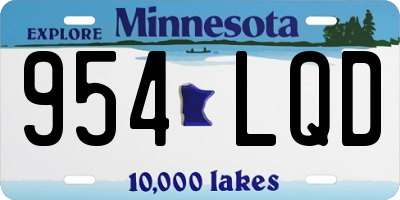 MN license plate 954LQD