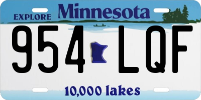 MN license plate 954LQF