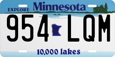 MN license plate 954LQM