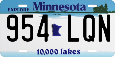 MN license plate 954LQN