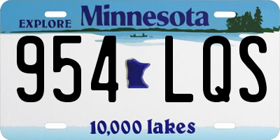 MN license plate 954LQS