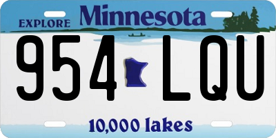 MN license plate 954LQU