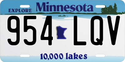 MN license plate 954LQV