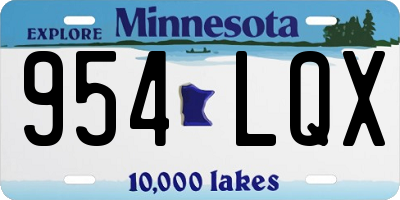 MN license plate 954LQX