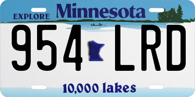MN license plate 954LRD