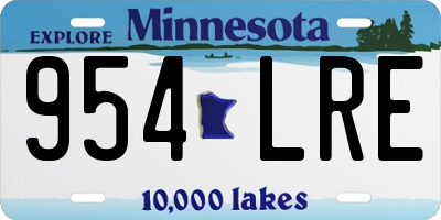 MN license plate 954LRE
