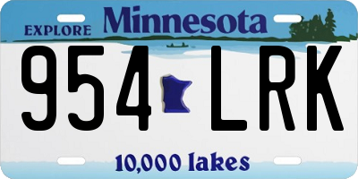 MN license plate 954LRK