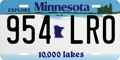 MN license plate 954LRO