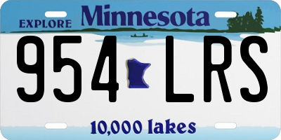 MN license plate 954LRS
