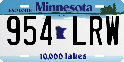 MN license plate 954LRW