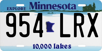 MN license plate 954LRX