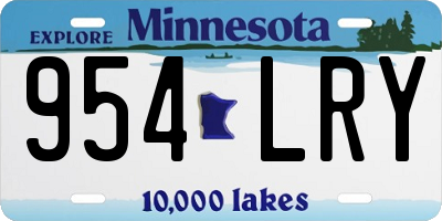 MN license plate 954LRY