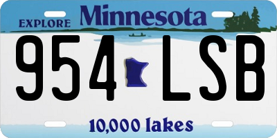 MN license plate 954LSB