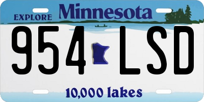 MN license plate 954LSD
