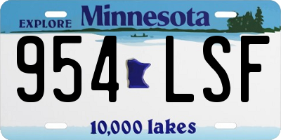 MN license plate 954LSF