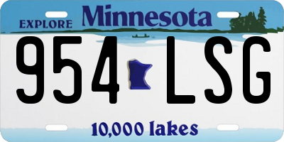 MN license plate 954LSG