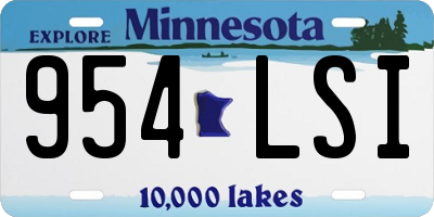 MN license plate 954LSI