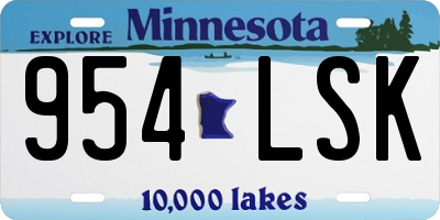 MN license plate 954LSK