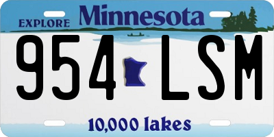 MN license plate 954LSM