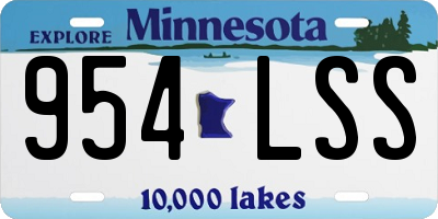 MN license plate 954LSS