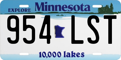 MN license plate 954LST