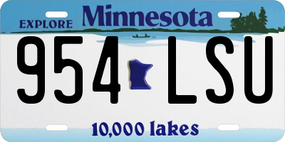 MN license plate 954LSU