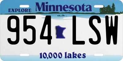 MN license plate 954LSW
